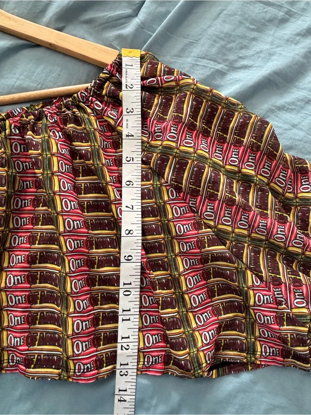 Off-Shoulder Cropped Top in Burgundy, Mustard and Pink Stripe - Picture 5 of 7